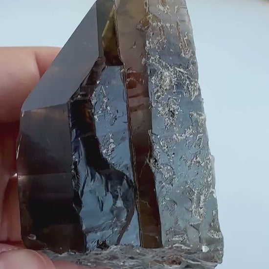 Special Raw Twin Smoky Lemurian Points | Rare Lemurian | Lemurian Point | Authentic Lemurian