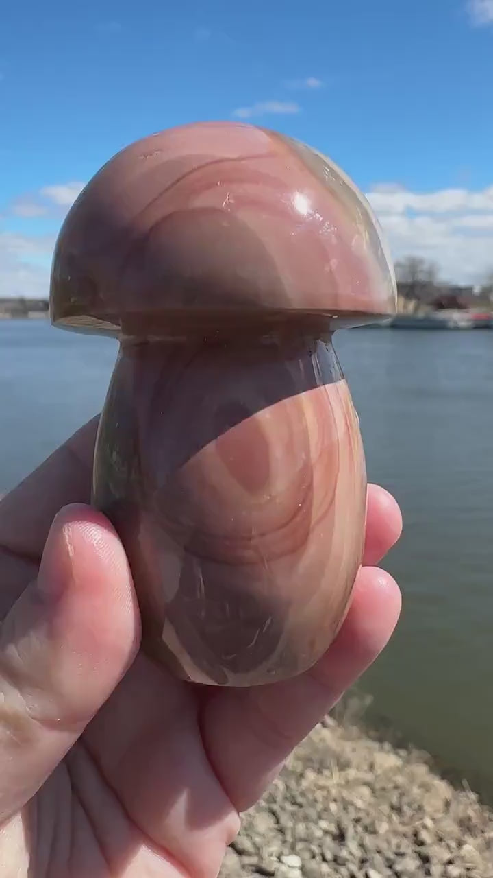 Dreamy Polychrome Jasper Mushroom Crystal Carving