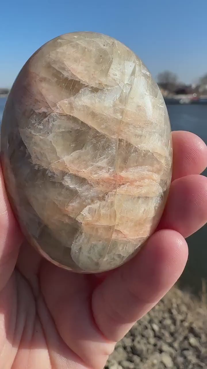 Gorgeous Indian Moonstone Palm Stone | Tucson Exclusive