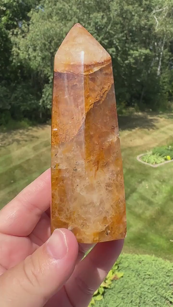 Gorgeous Golden Healer Quartz Crystal Tower - #2