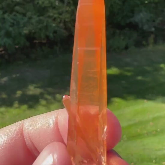 Stunning Rare Tangerine Lemurian Point - #3
