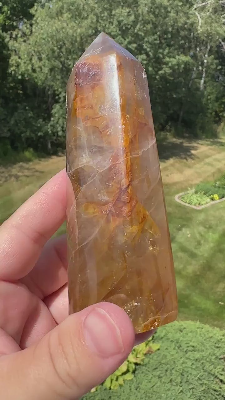 Gorgeous Golden Healer Quartz Crystal Tower - #1