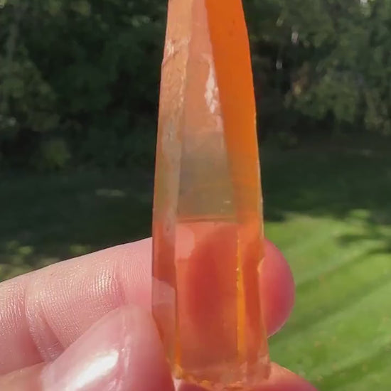 Stunning Rare Tangerine Lemurian Point - #1