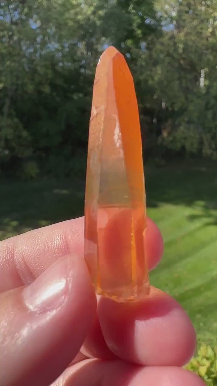 Stunning Rare Tangerine Lemurian Point - #1
