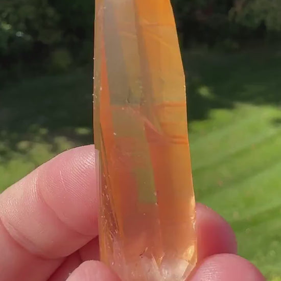 Stunning Rare Tangerine Lemurian Point - #2
