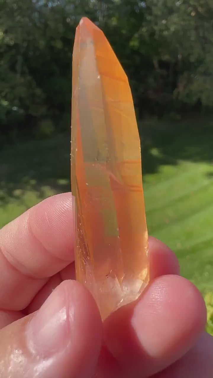 Stunning Rare Tangerine Lemurian Point - #2