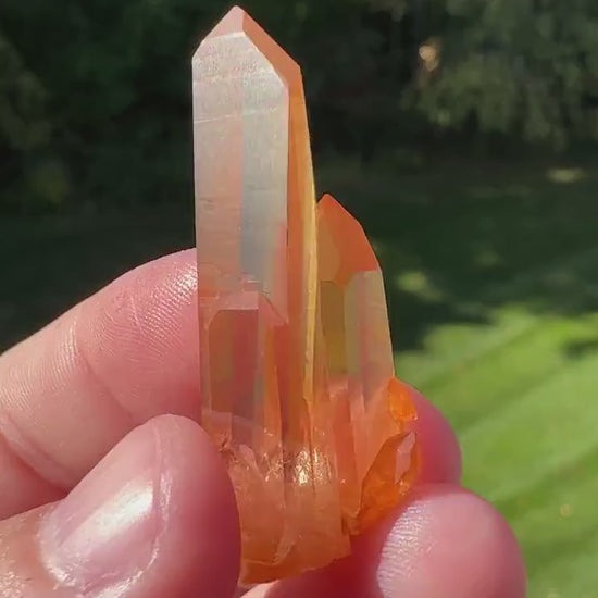 Stunning Rare Tangerine Lemurian Point - #4