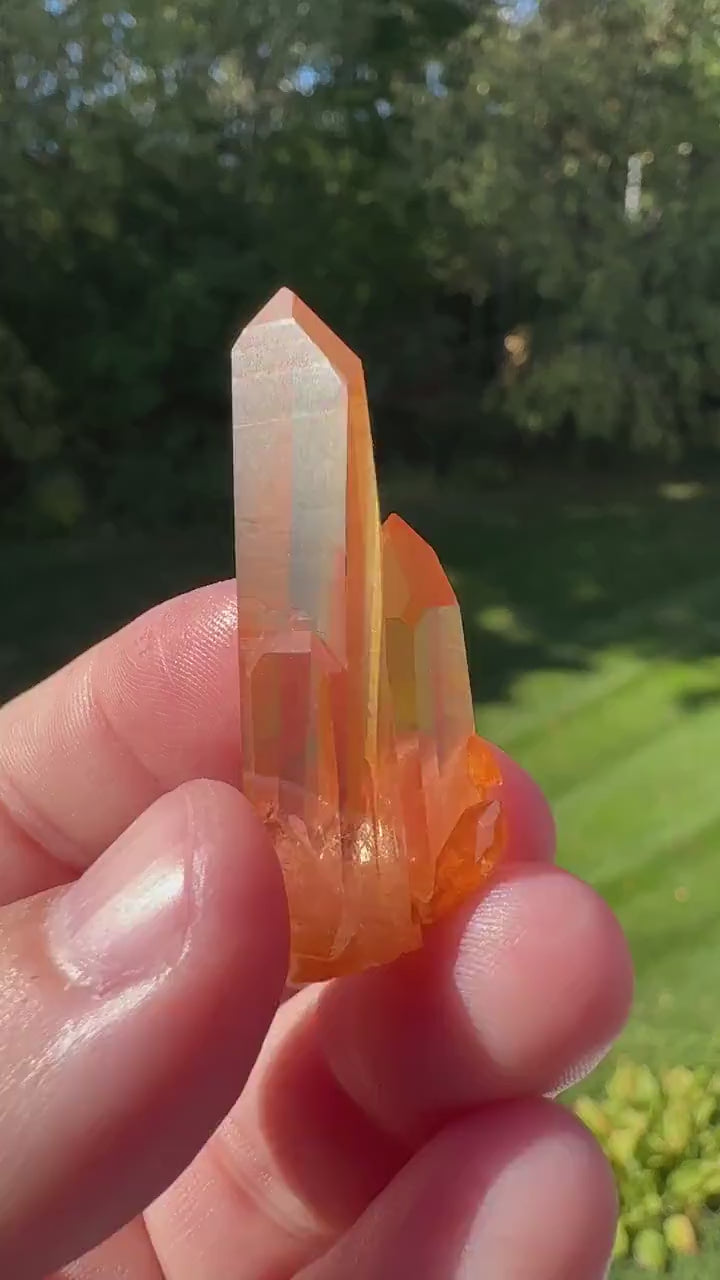Stunning Rare Tangerine Lemurian Point - #4