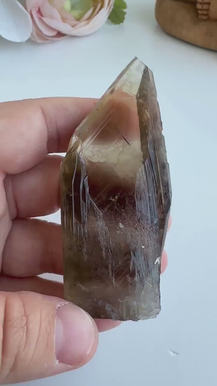 Special Raw Twin Smoky Lemurian Points | Rare Lemurian | Lemurian Point | Authentic Lemurian