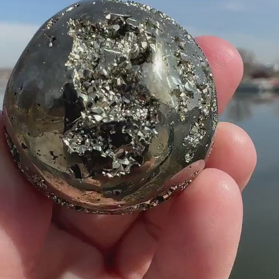 35 mm Pyrite Crystal Sphere | Fools Gold | Pyrite Sphere | Prosperity Protection | Crystal Sphere