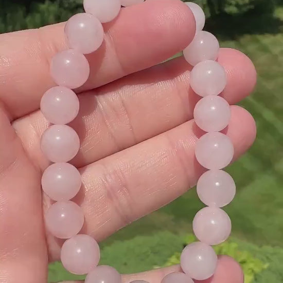 One (1) 8mm Rose Quartz Stretch Bracelet 6''