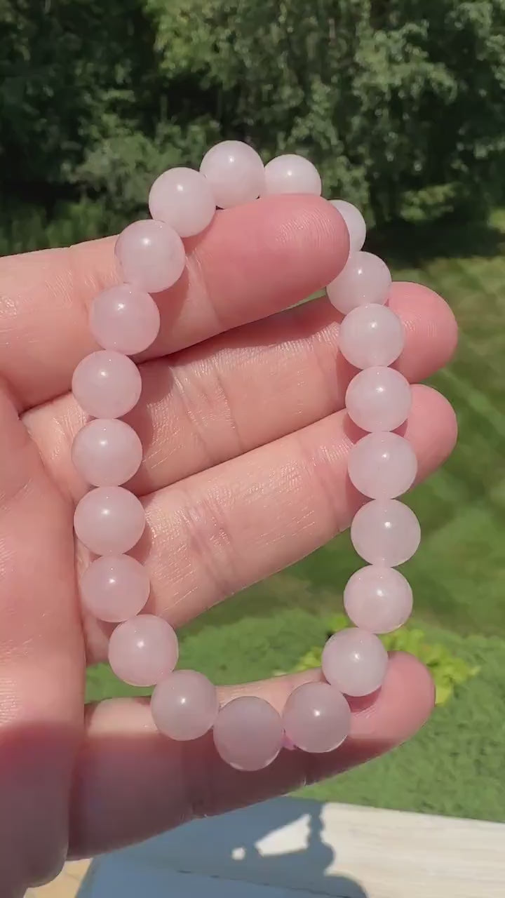 One (1) 8mm Rose Quartz Stretch Bracelet 6''