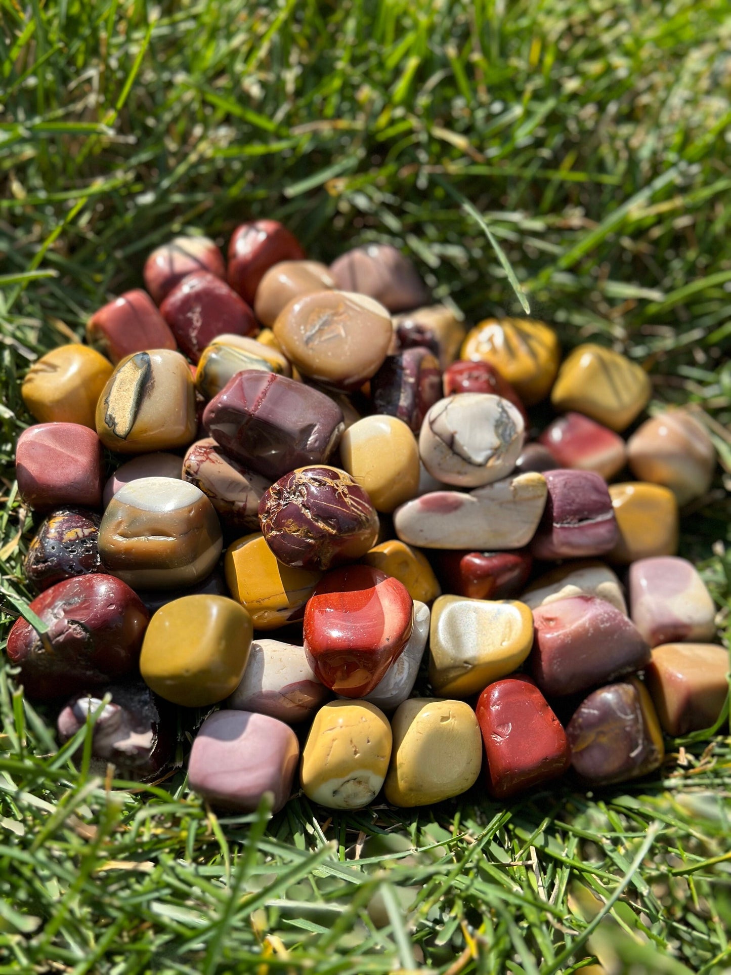 Set of four (4) Earthy Mookaite Jasper Tumbles