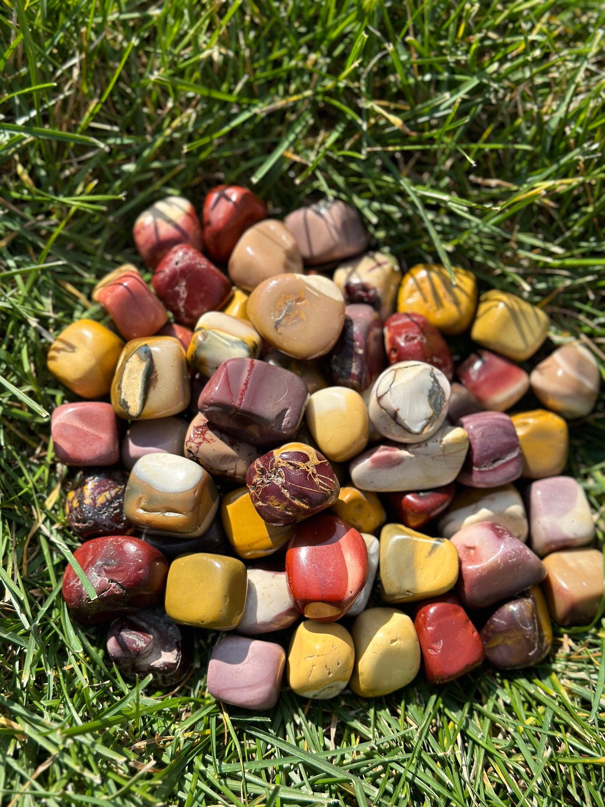 Set of four (4) Earthy Mookaite Jasper Tumbles