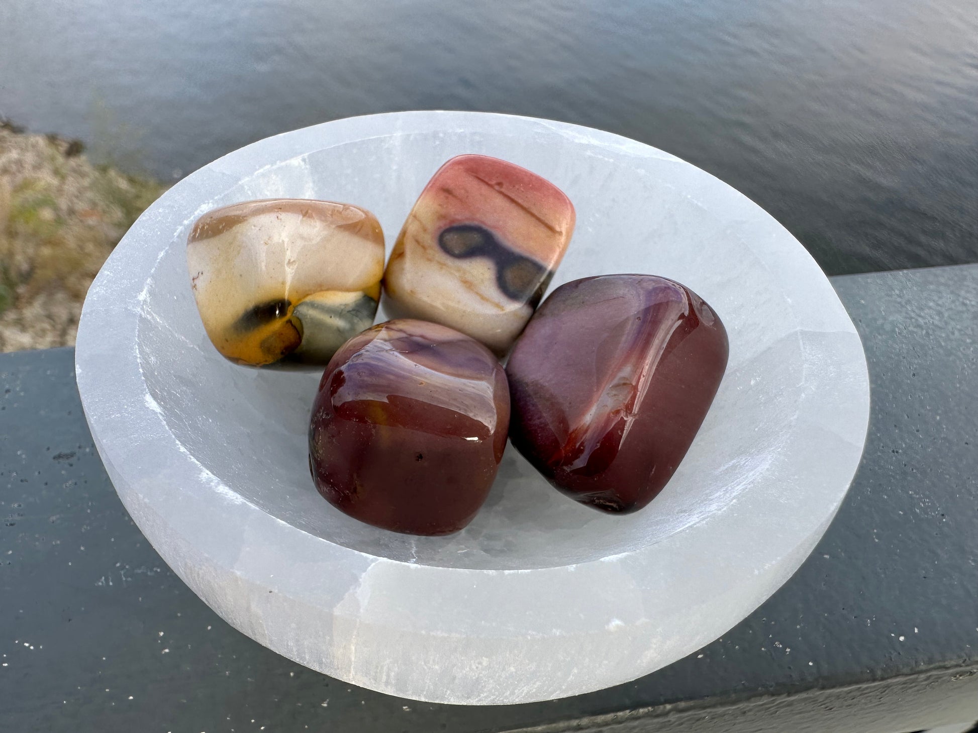 Set of four (4) Earthy Mookaite Jasper Tumbles