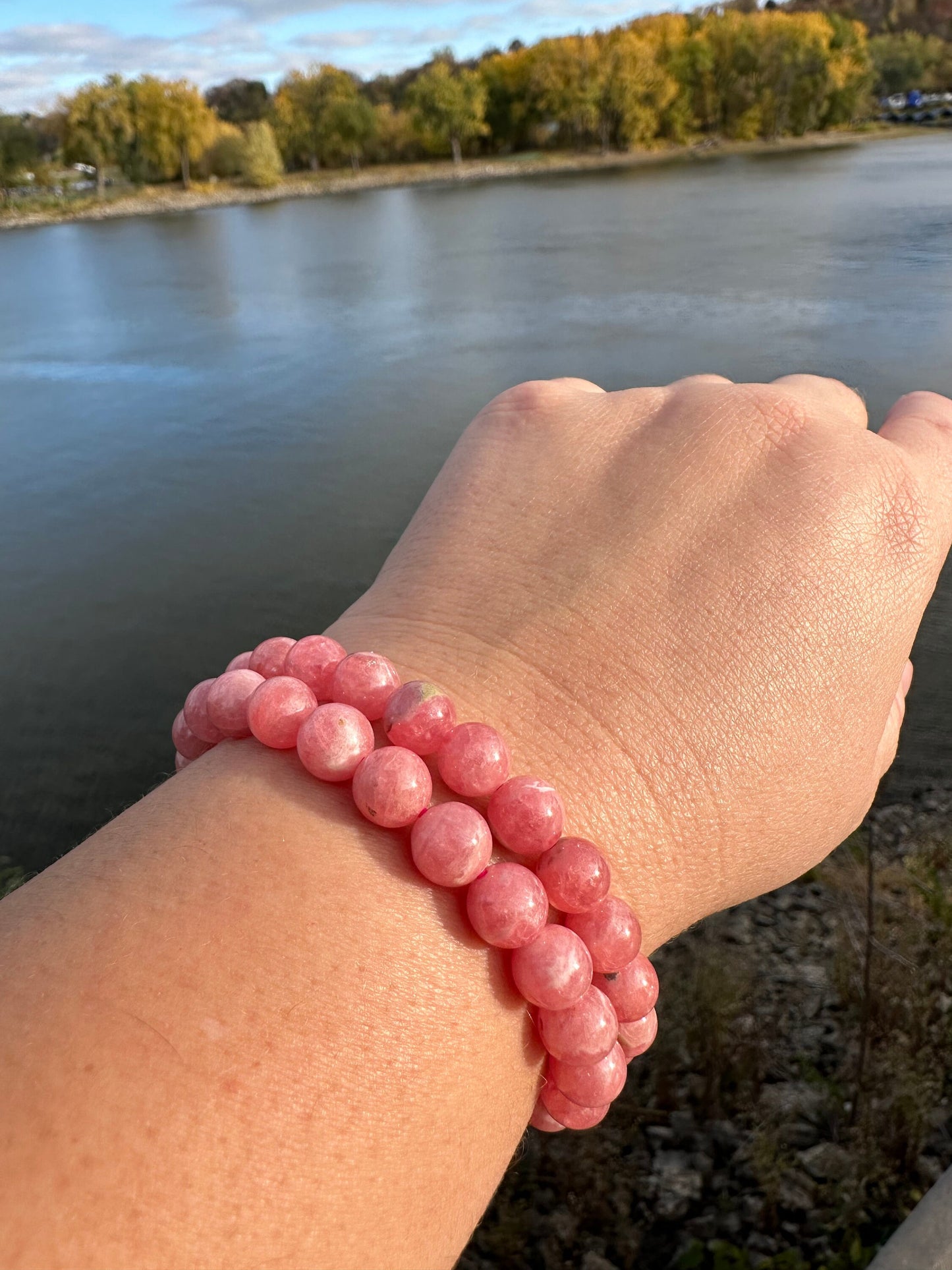 One (1) 8mm Rhodochrosite Bracelet| Heart Healing | Love | Compassion | Self Acceptance | Unconditional Love