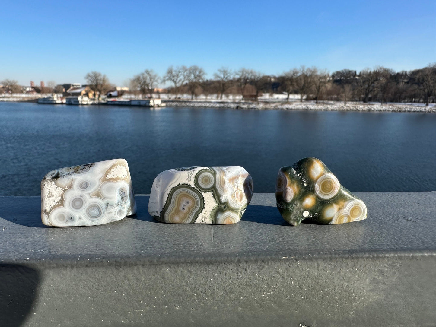 One (1) 8th Vein Ocean Jasper Tumble | 8th Vein Ocean Jasper | 8th Vein Ocean Jasper Palm Stone | Ocean Jasper Vein 8 | Vein 8 Ocean Jasper