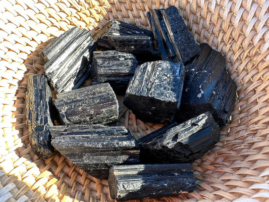 One (1) Black Tourmaline Rough Large Pieces | Protection | Blocks Negative Energy | Rough Black Tourmaline | Black Tourmaline Chunks