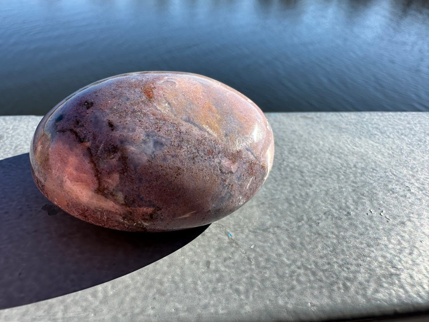 Rainbow Ocean Jasper Palm Stone | Ocean Jasper | Ocean Jasper Palm Stone | Ocean Jasper Sphere Active