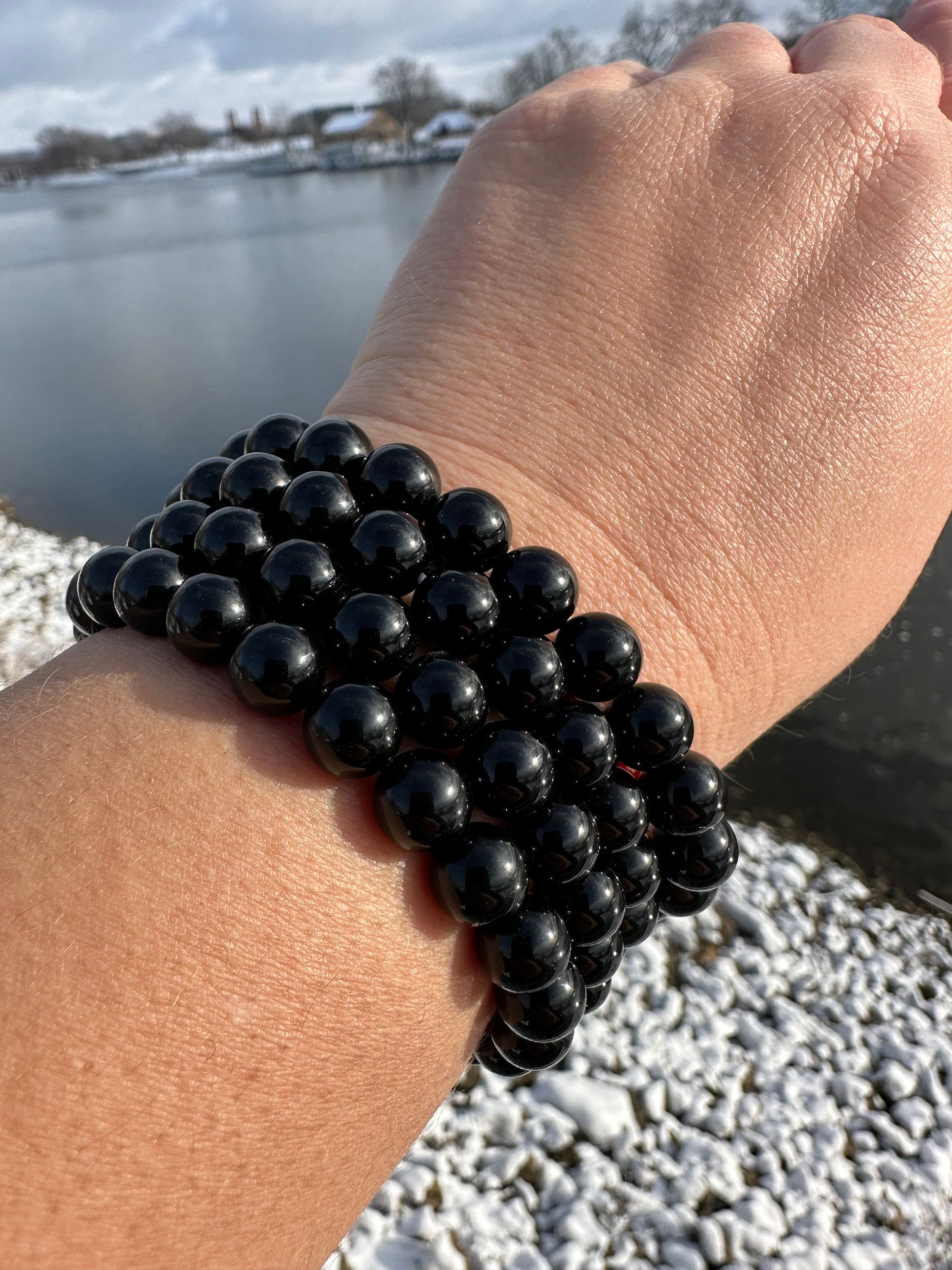 One (1) 8mm Black Obsidian Bracelet | Jewelry | Protection | Transformation | Altar | Meditation