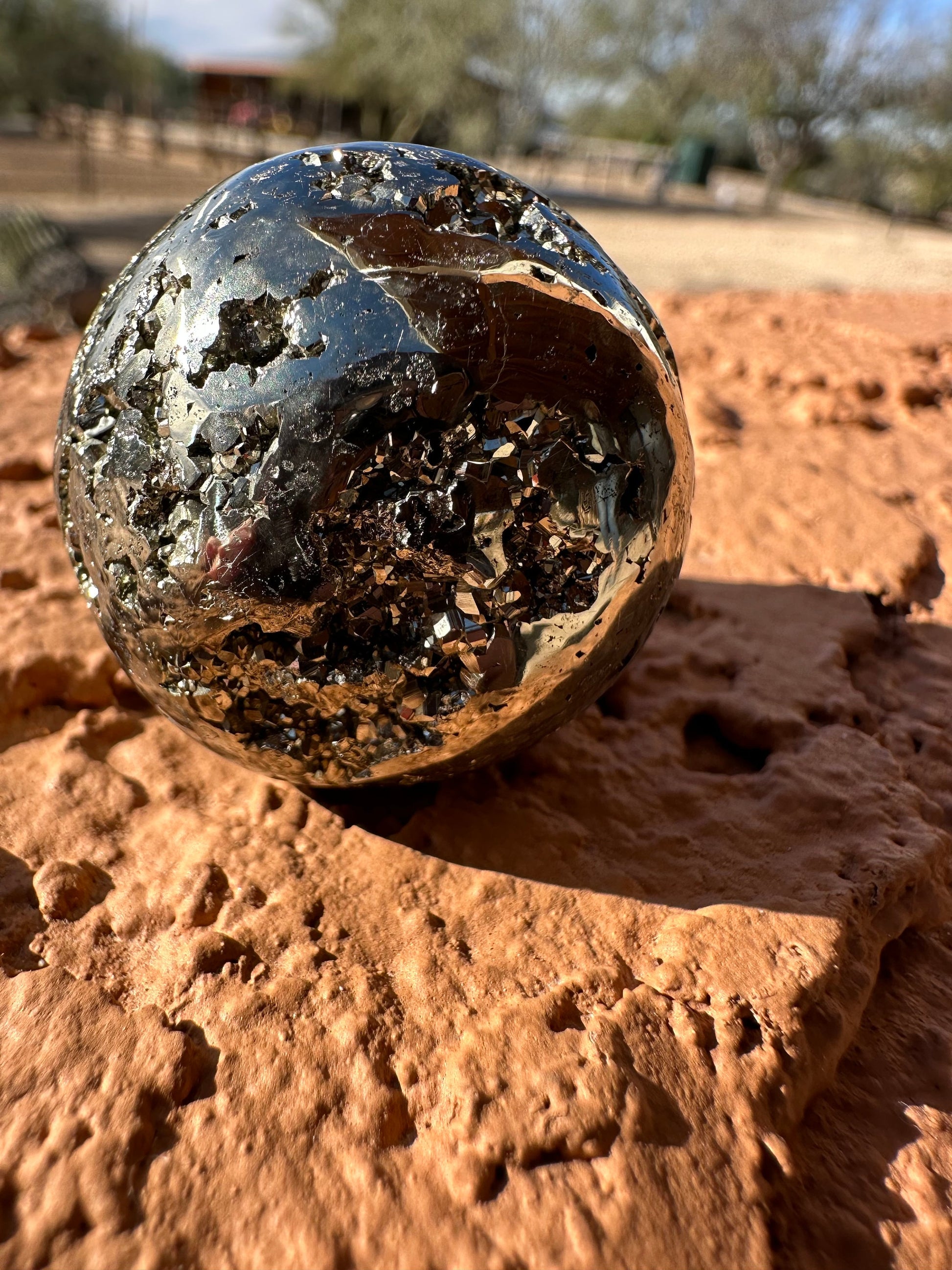 35 mm Pyrite Crystal Sphere | Fools Gold | Pyrite Sphere | Prosperity Protection | Crystal Sphere