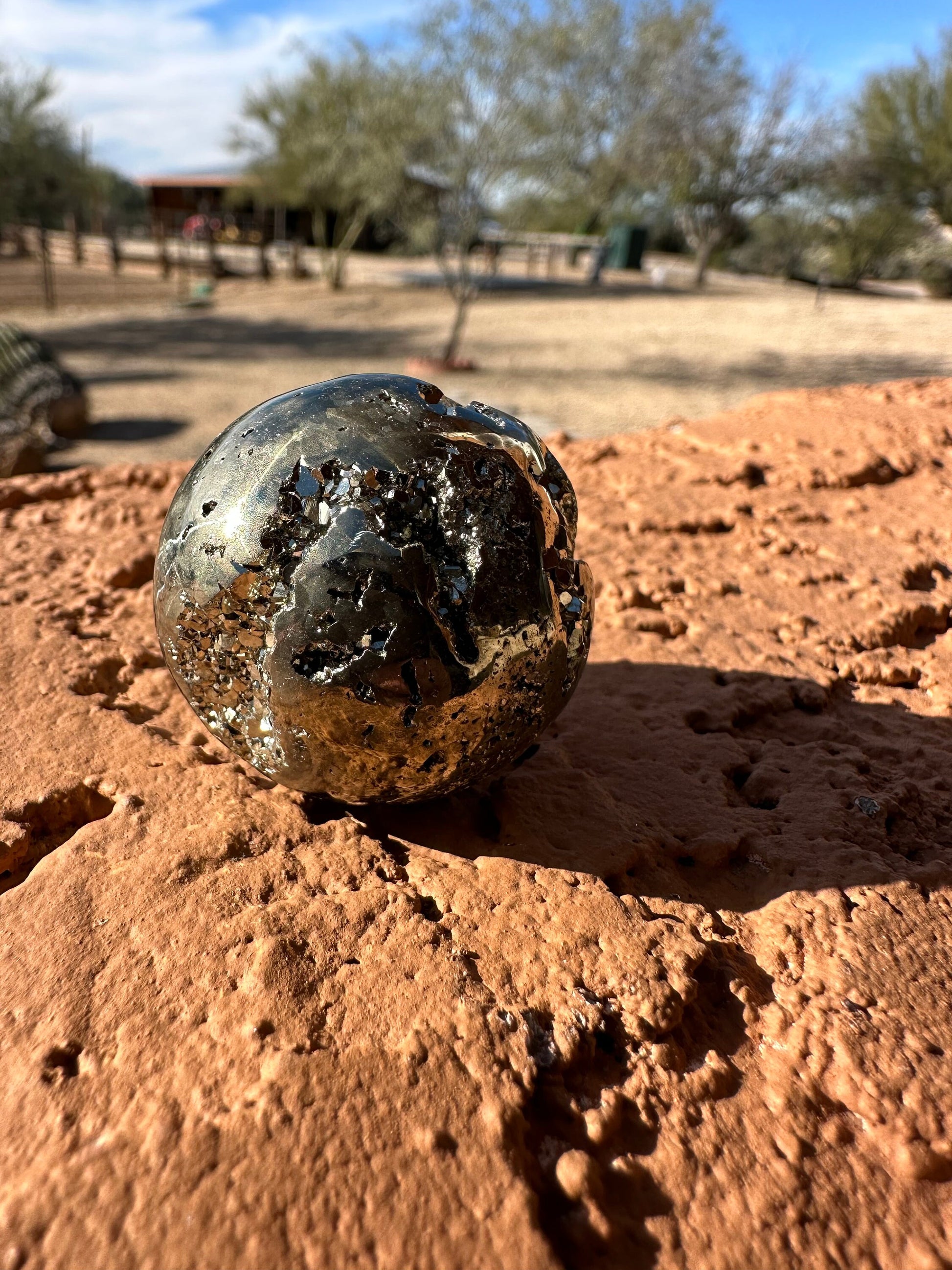 35 mm Pyrite Crystal Sphere | Fools Gold | Pyrite Sphere | Prosperity Protection | Crystal Sphere