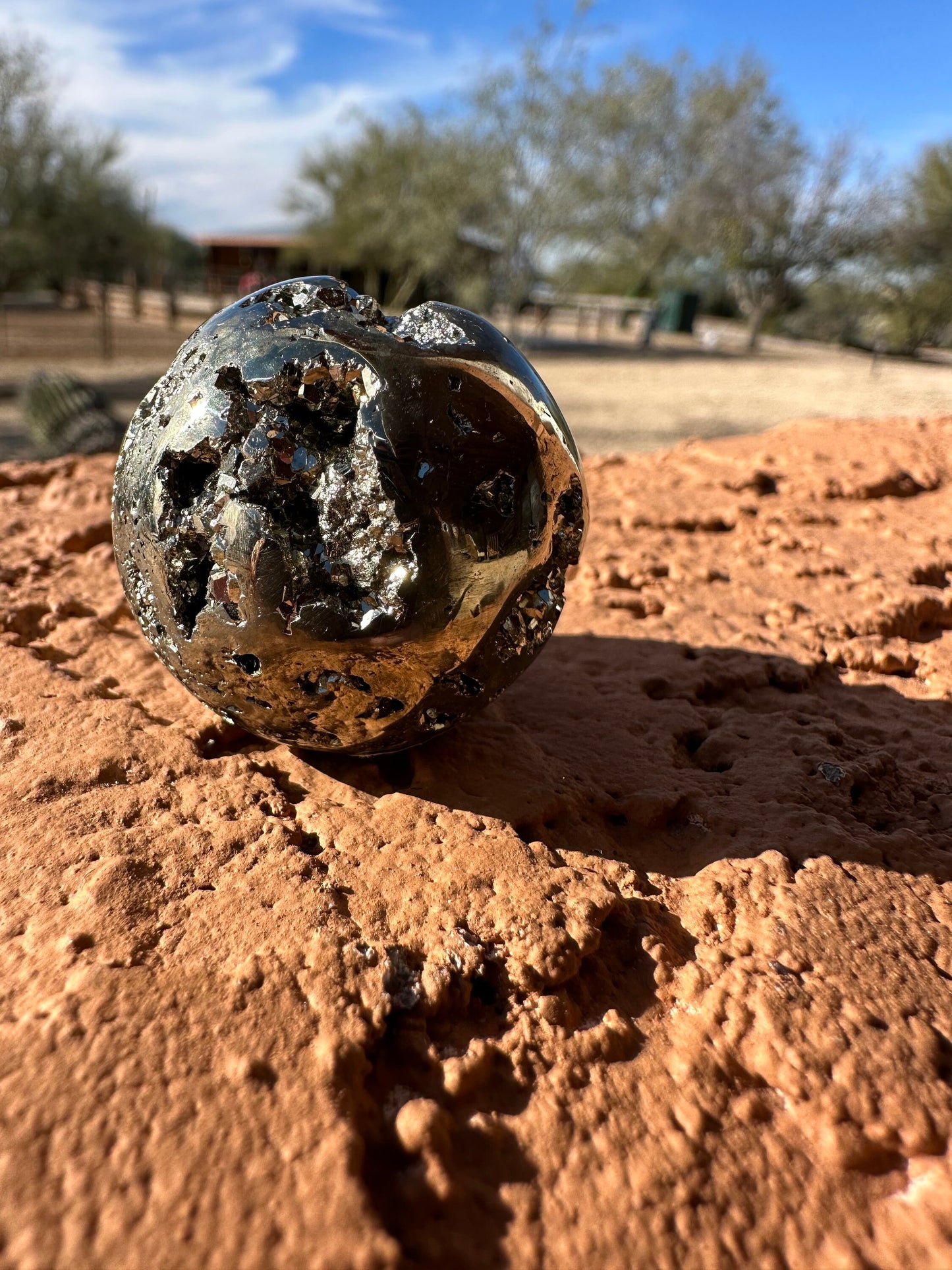 35 mm Pyrite Crystal Sphere | Fools Gold | Pyrite Sphere | Prosperity Protection | Crystal Sphere