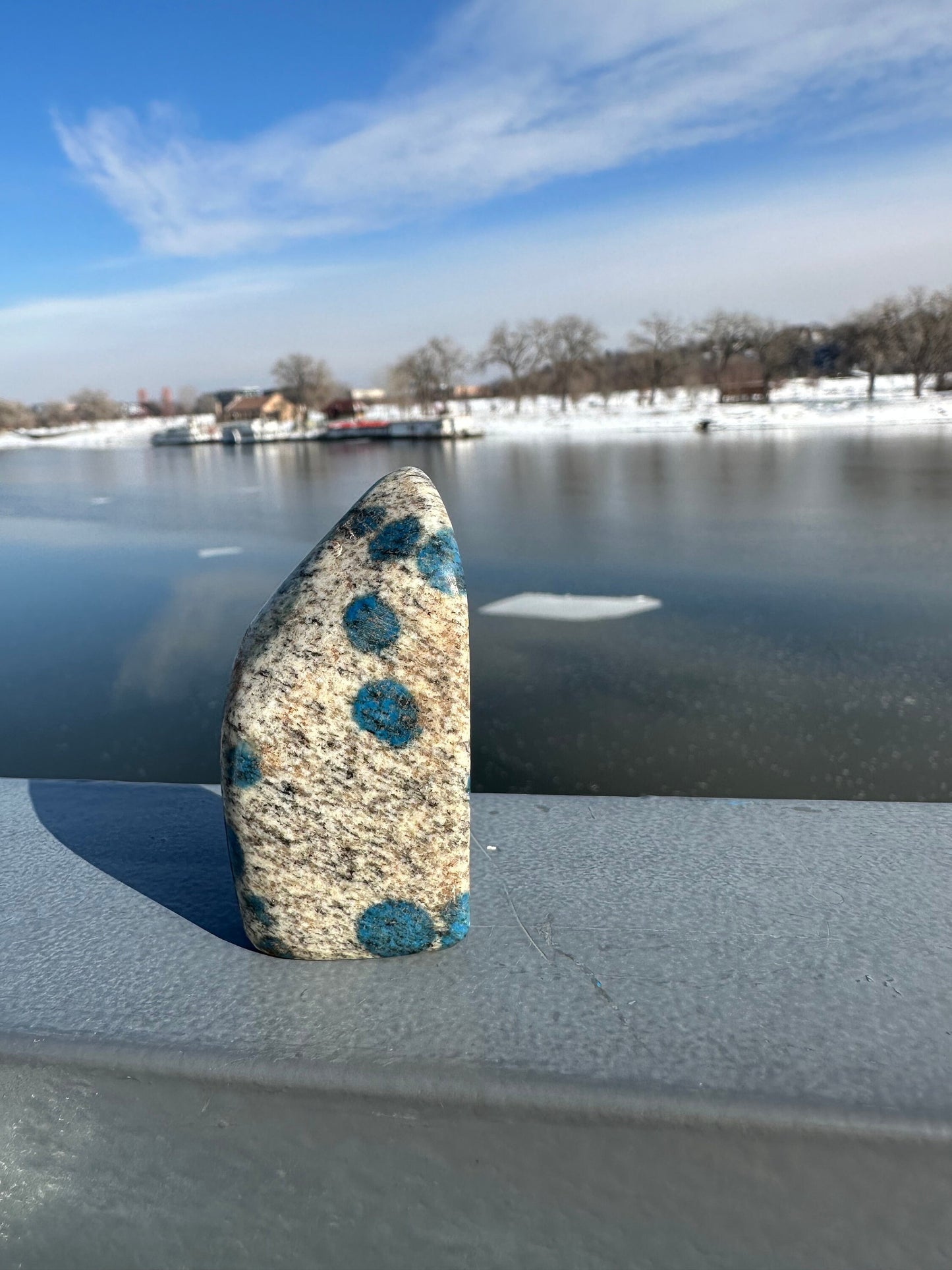 One (1) K2 Freeform | Granite Azurite Stone | Tower | Healing Crystals | Meditation | Reiki | Strength