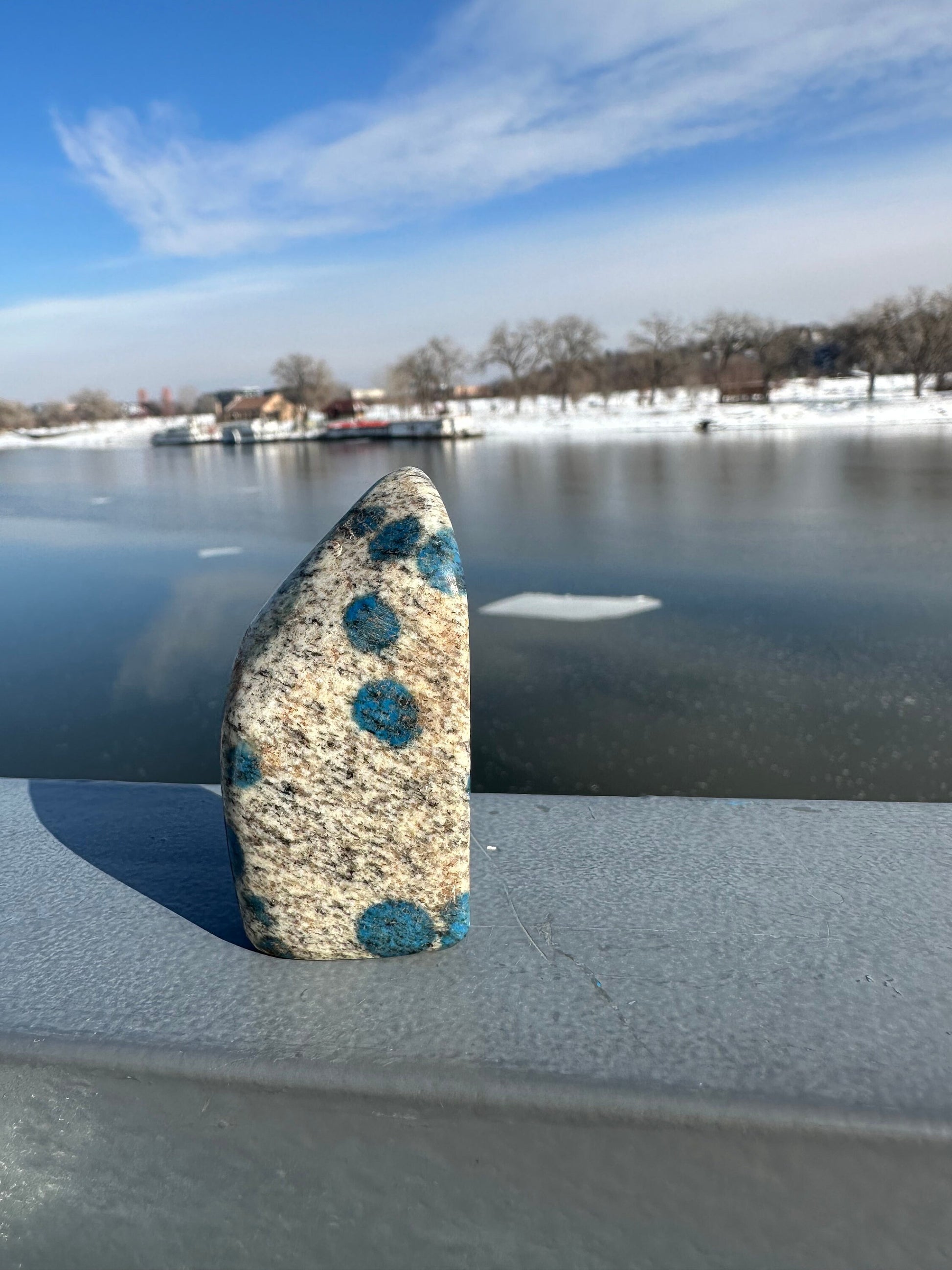 One (1) K2 Freeform | Granite Azurite Stone | Tower | Healing Crystals | Meditation | Reiki | Strength