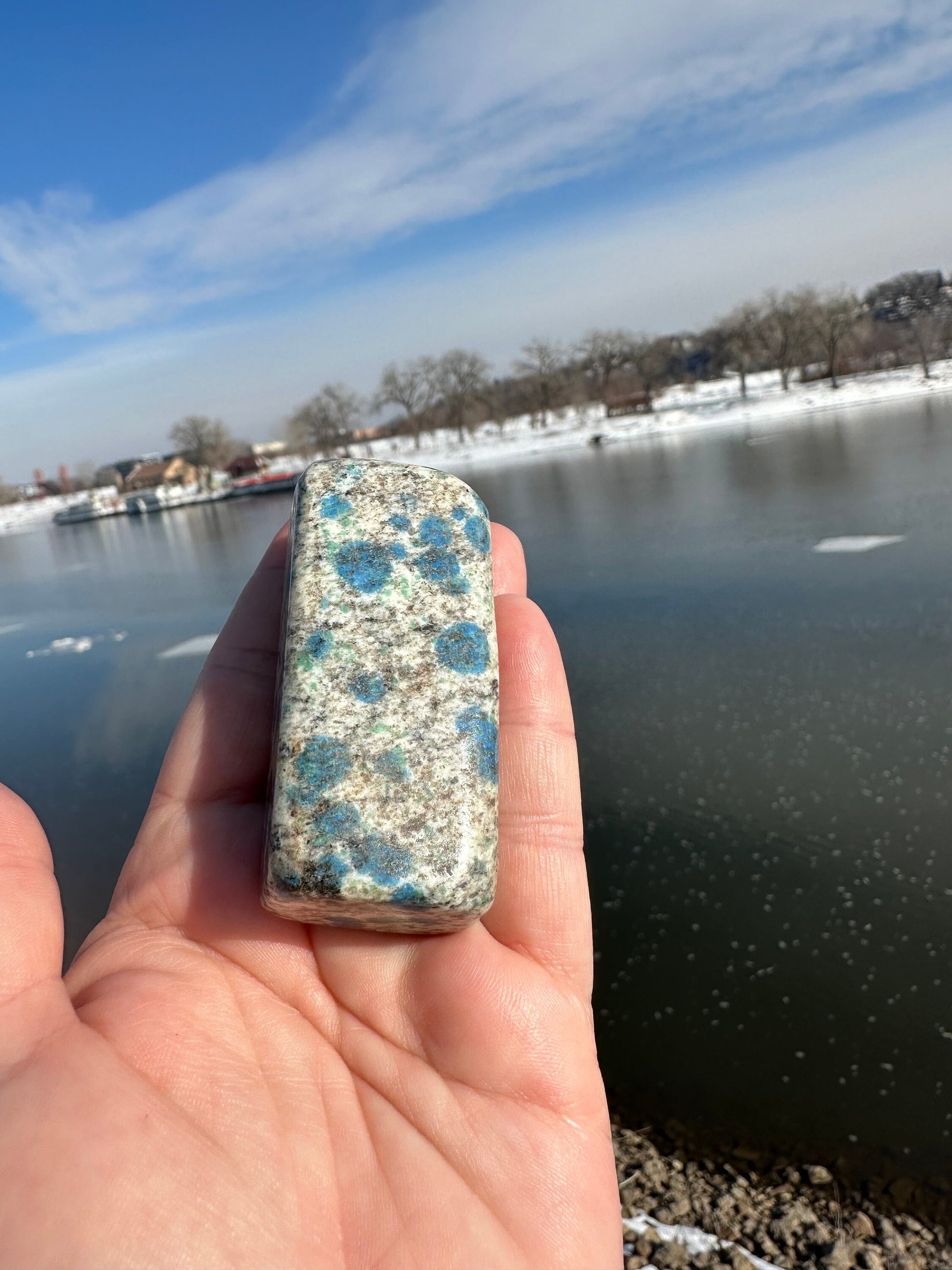 One (1) K2 Freeform | Granite Azurite Stone | Tower | Healing Crystals | Meditation | Reiki | Strength