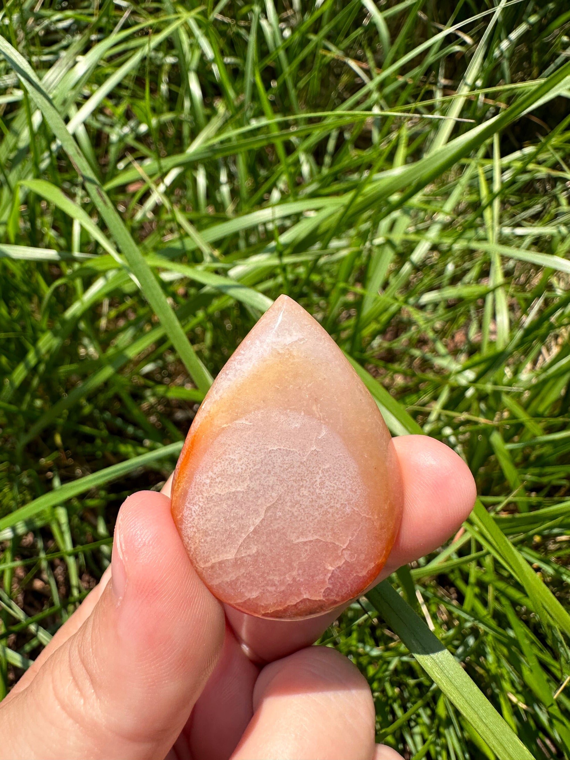 One (1) Carnelian Tear Drop | Carnelian Palm Stone | Sacral Chakra | Creativity | Energizing