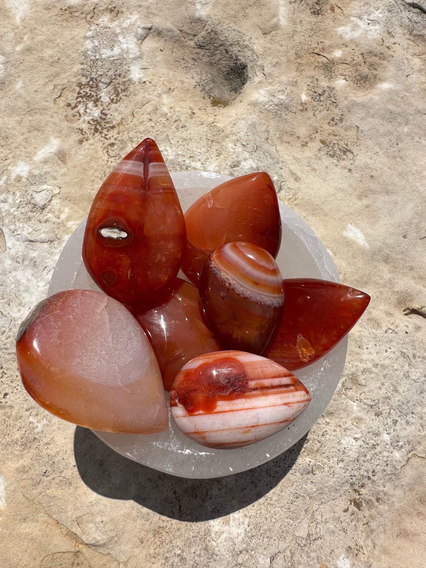 One (1) Carnelian Tear Drop | Carnelian Palm Stone | Sacral Chakra | Creativity | Energizing