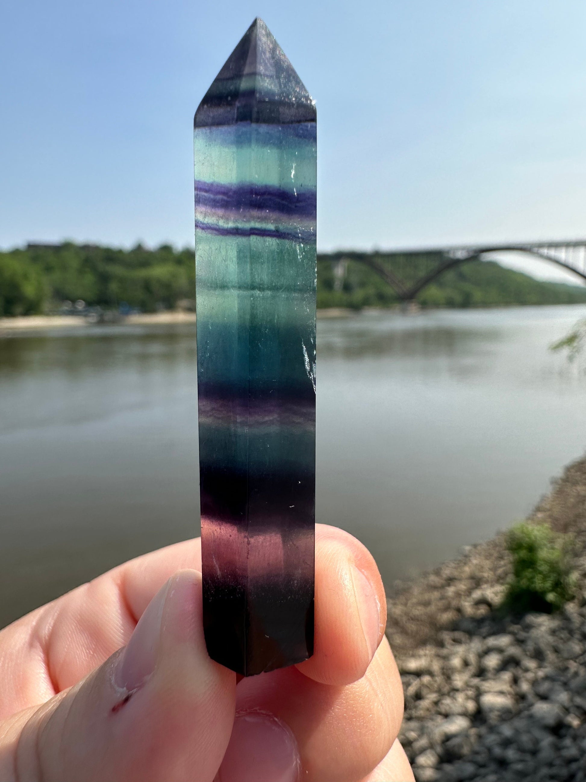 Mini Fluorite Tower | Rainbow Fluorite Tower | Rainbow Fluorite | Crystal Obelisk