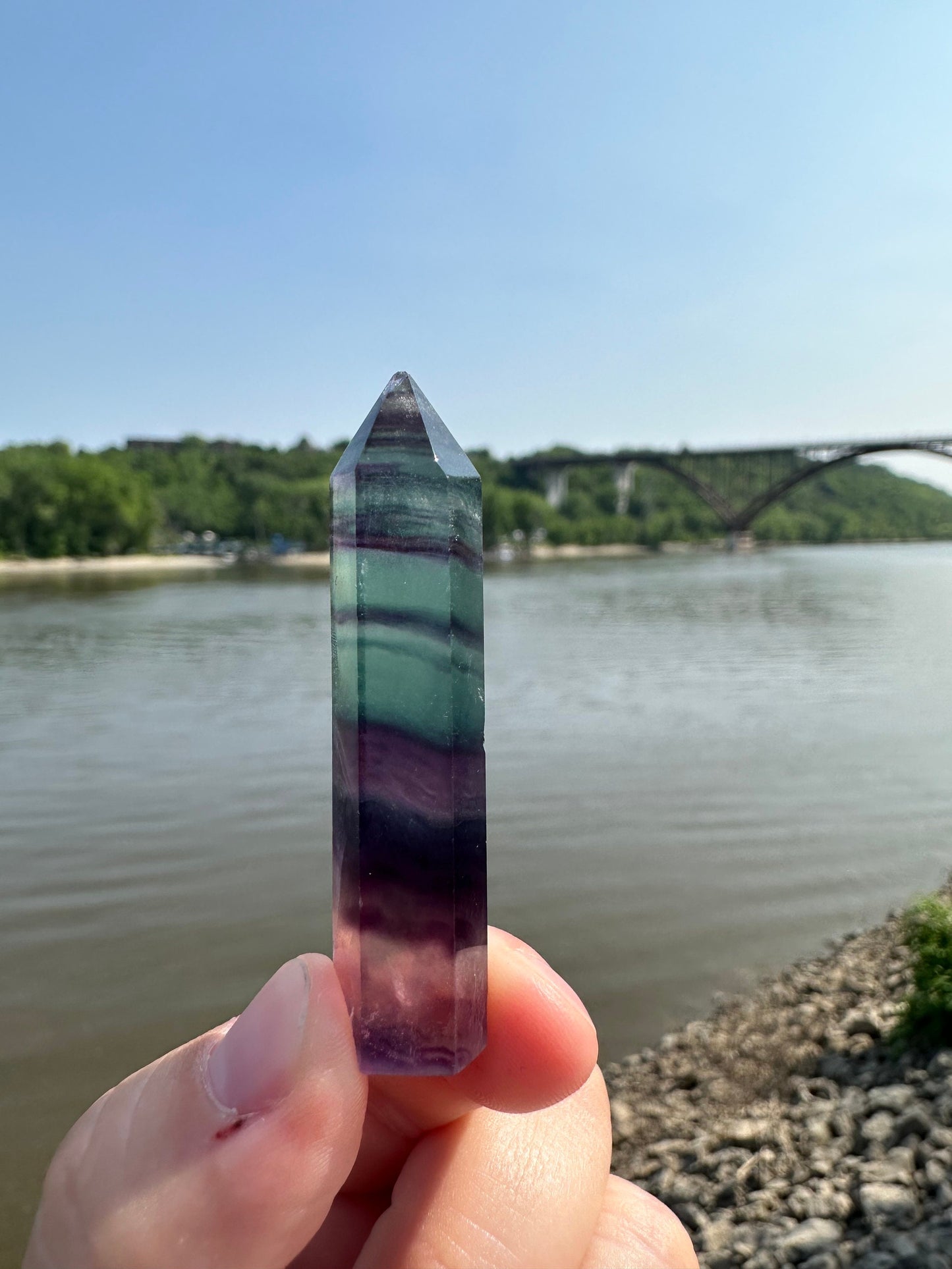 Mini Fluorite Tower (Imperfection) | Rainbow Fluorite Tower | Rainbow Fluorite | Crystal Obelisk