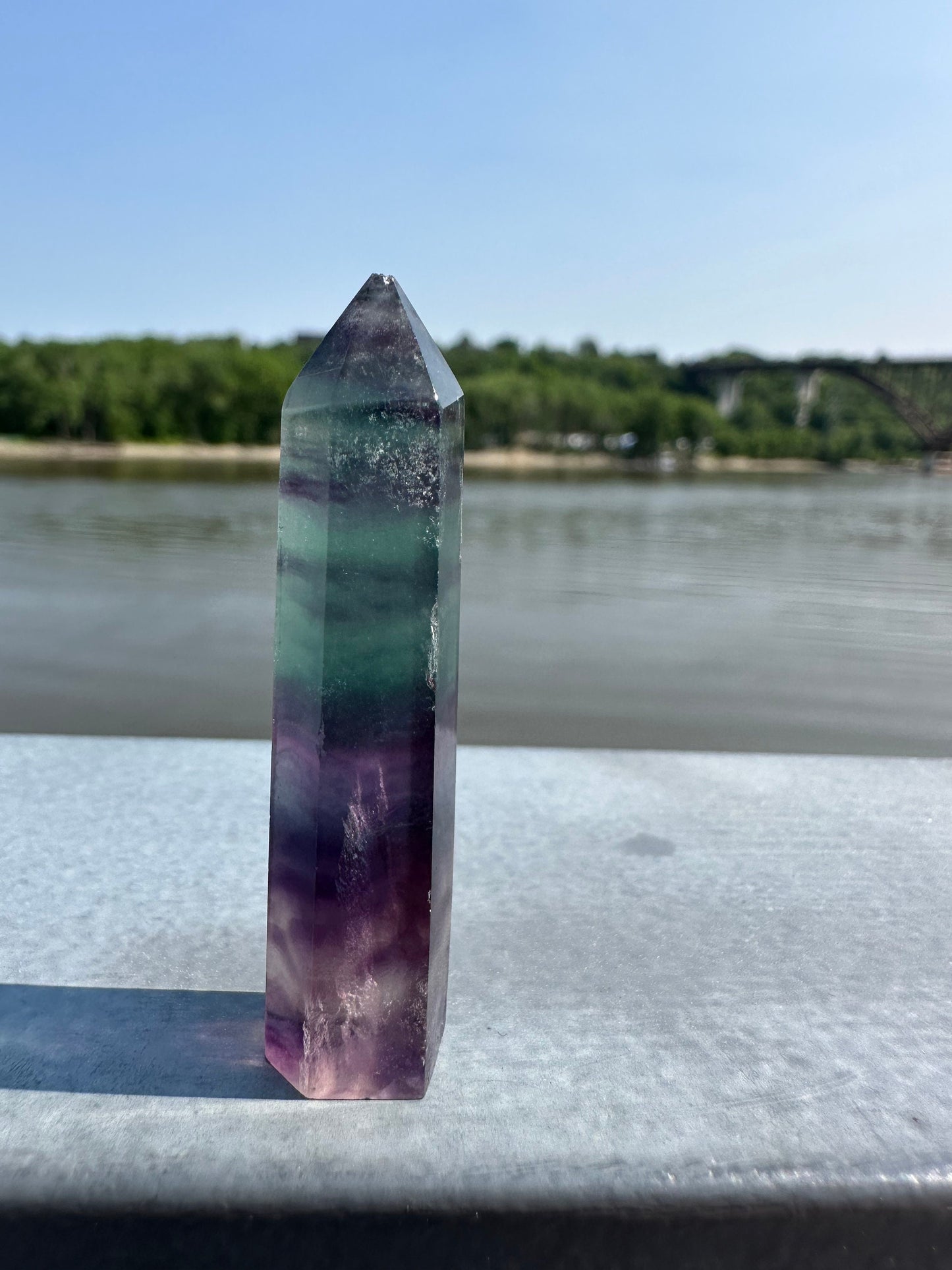 Mini Fluorite Tower (Imperfection) | Rainbow Fluorite Tower | Rainbow Fluorite | Crystal Obelisk