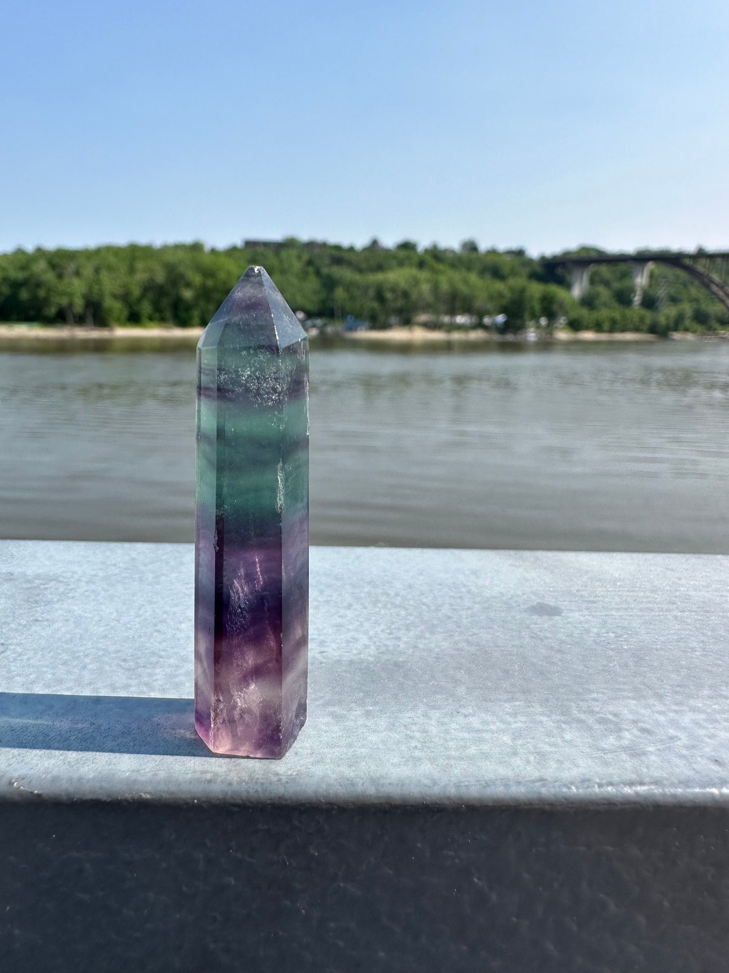 Mini Fluorite Tower (Imperfection) | Rainbow Fluorite Tower | Rainbow Fluorite | Crystal Obelisk