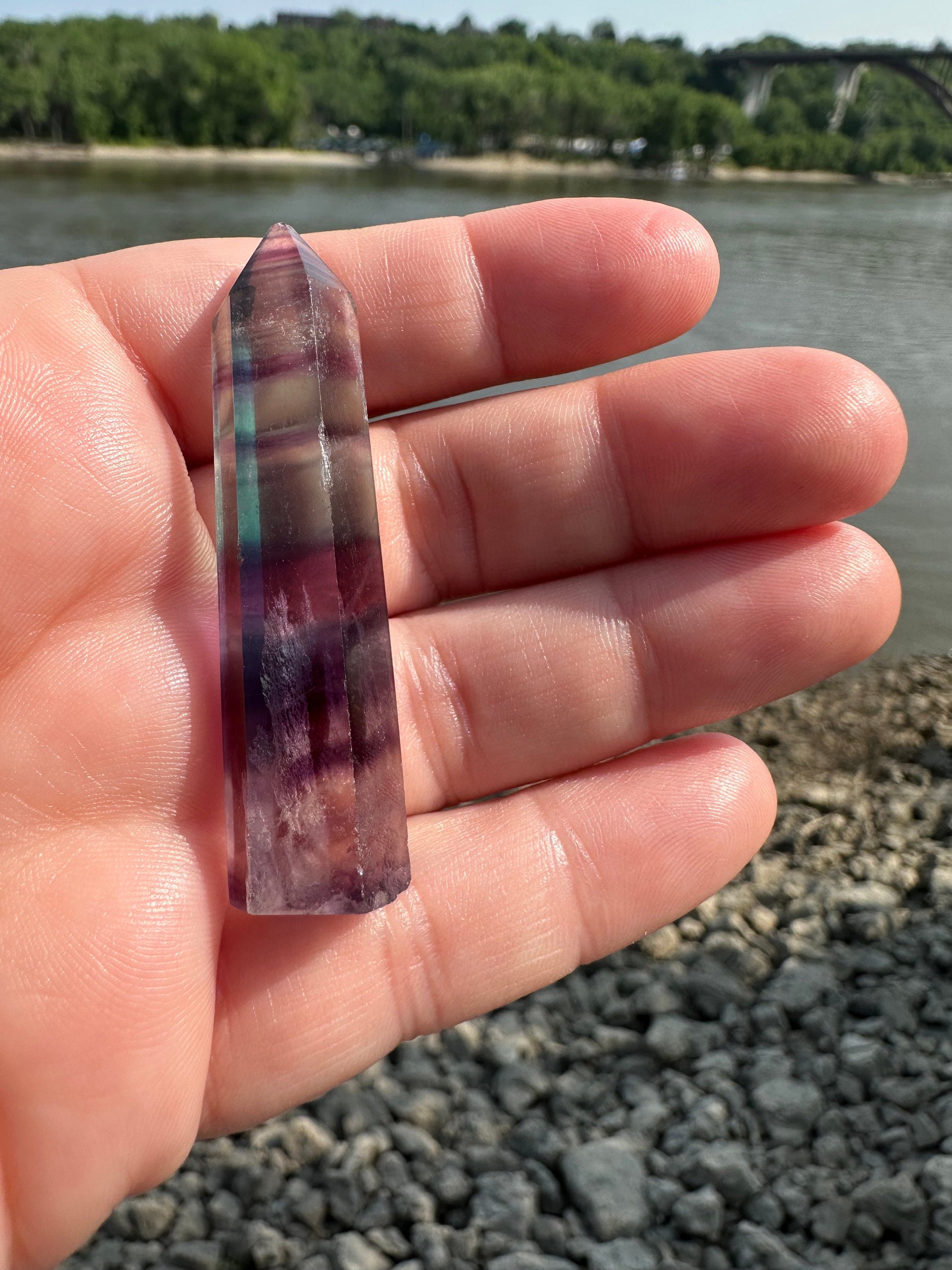 Mini Fluorite Tower (Imperfection) | Rainbow Fluorite Tower | Rainbow Fluorite | Crystal Obelisk