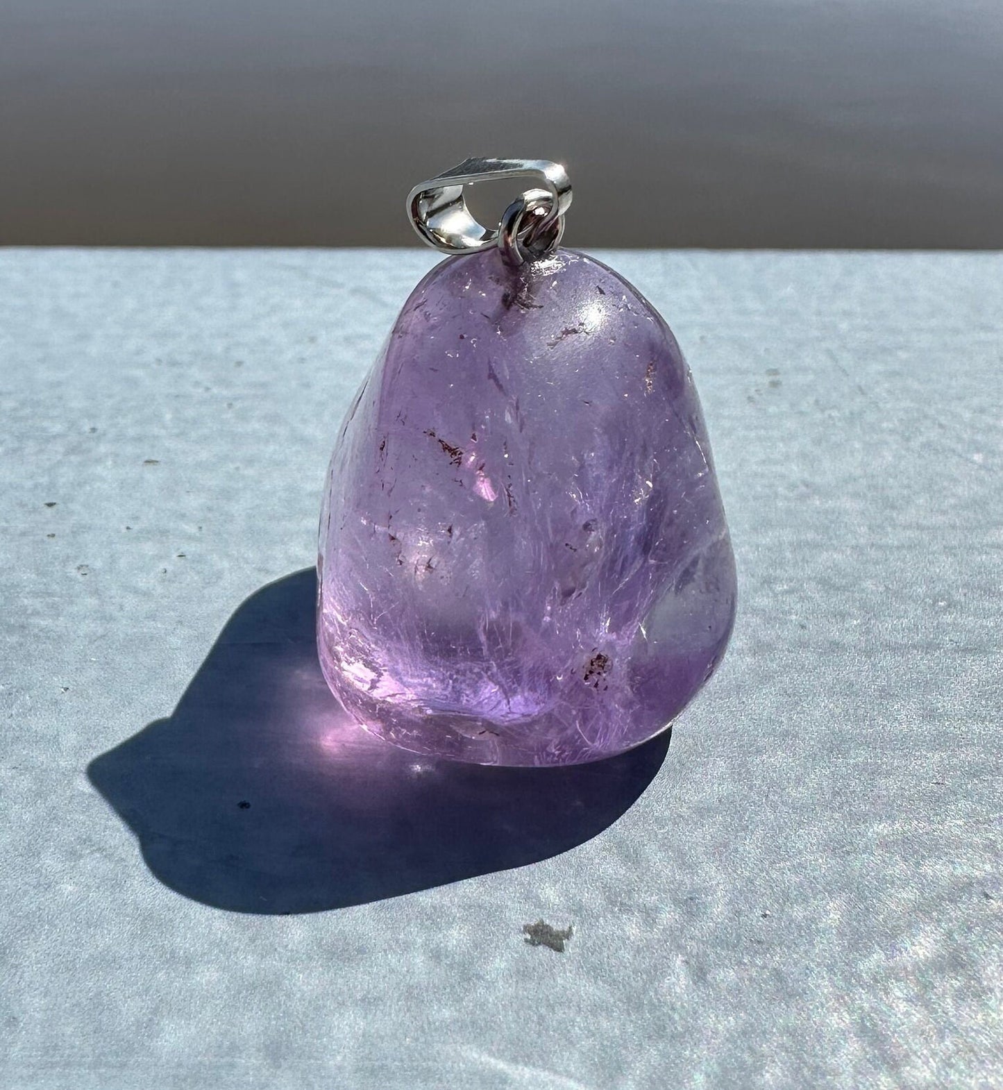 ONE (1) Amethyst Pendant | Natural Jewelry | Amethyst Tumble | Amethyst | Brazil