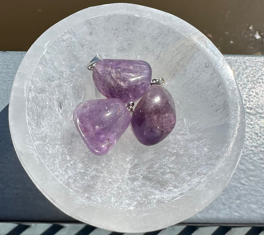 ONE (1) Amethyst Pendant | Natural Jewelry | Amethyst Tumble | Amethyst | Brazil