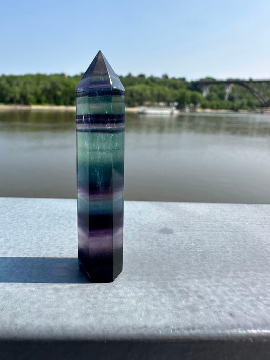 Mini Fluorite Tower | Rainbow Fluorite Tower | Rainbow Fluorite | Crystal Obelisk