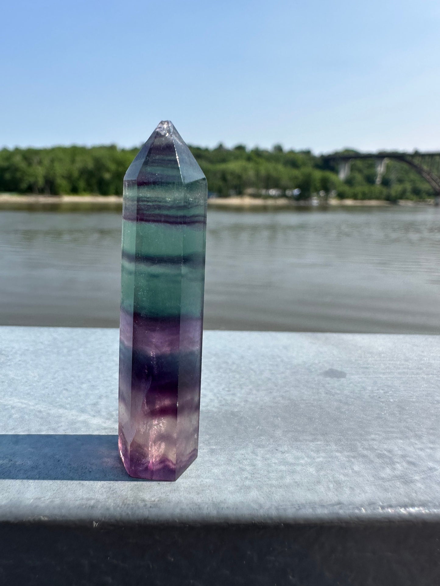 Mini Fluorite Tower (Imperfection) | Rainbow Fluorite Tower | Rainbow Fluorite | Crystal Obelisk