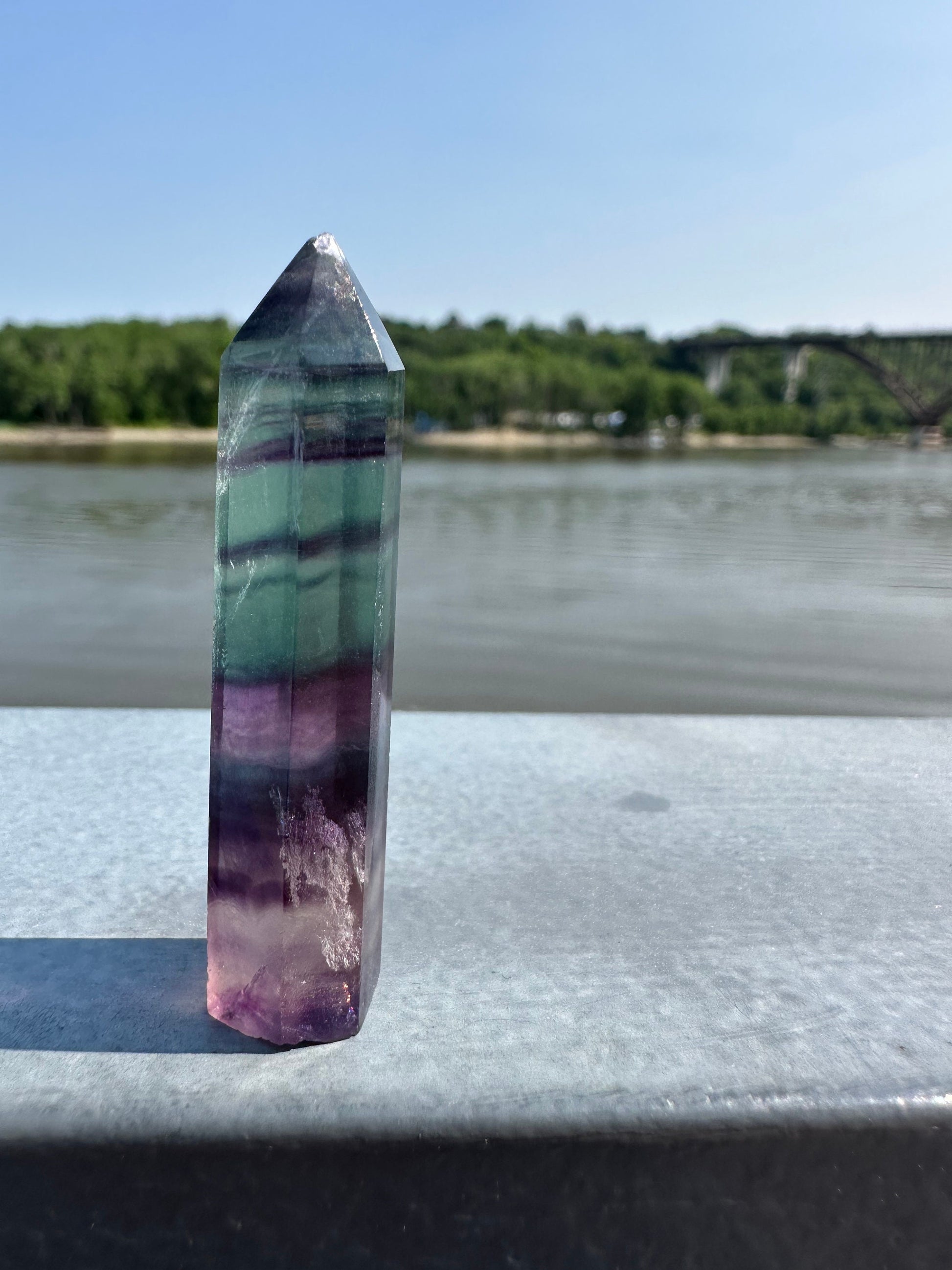 Mini Fluorite Tower (Imperfection) | Rainbow Fluorite Tower | Rainbow Fluorite | Crystal Obelisk