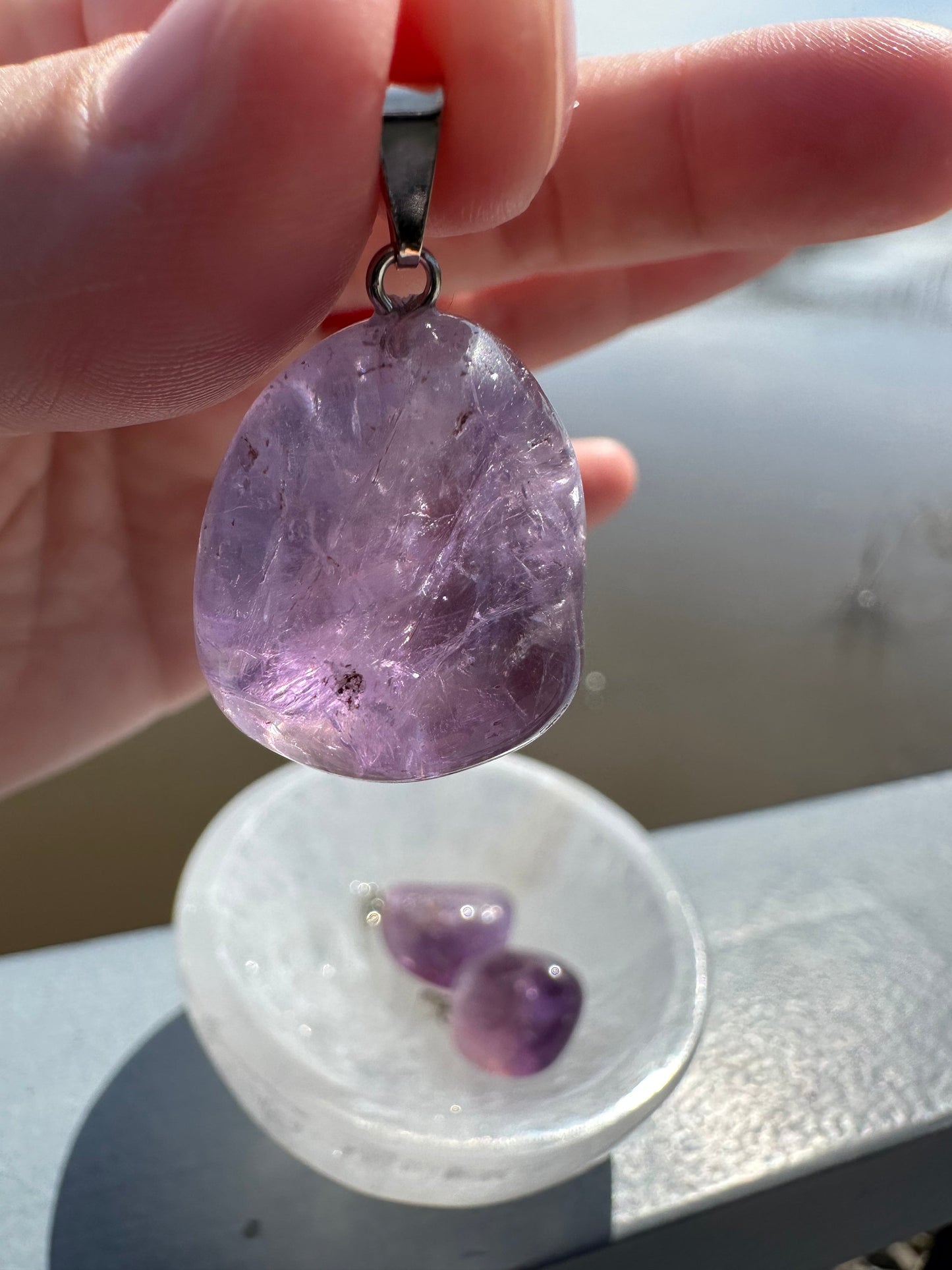 ONE (1) Amethyst Pendant | Natural Jewelry | Amethyst Tumble | Amethyst | Brazil