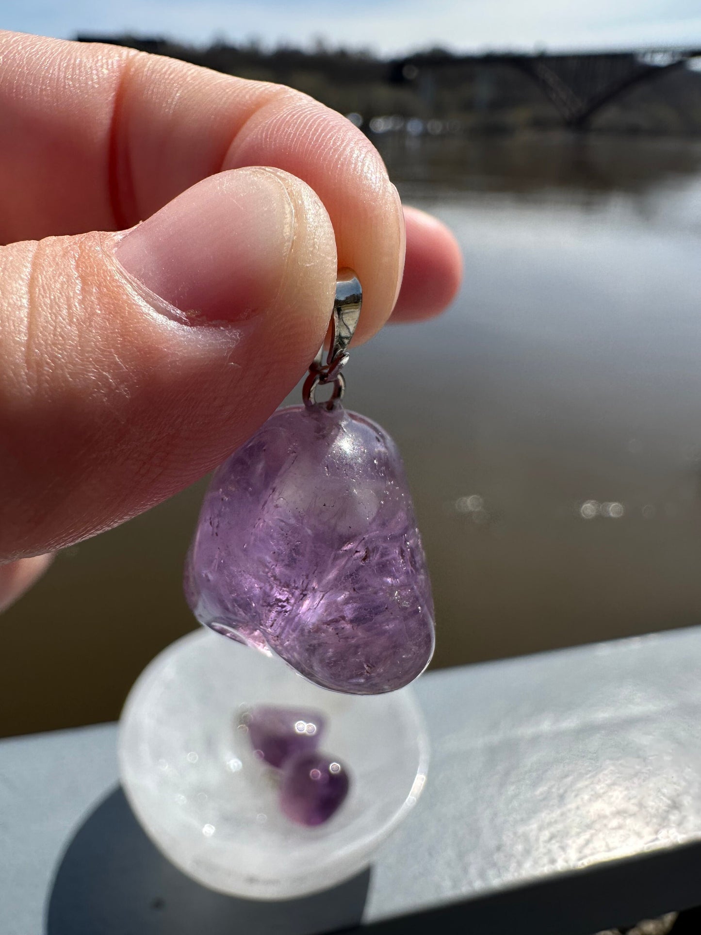 ONE (1) Amethyst Pendant | Natural Jewelry | Amethyst Tumble | Amethyst | Brazil