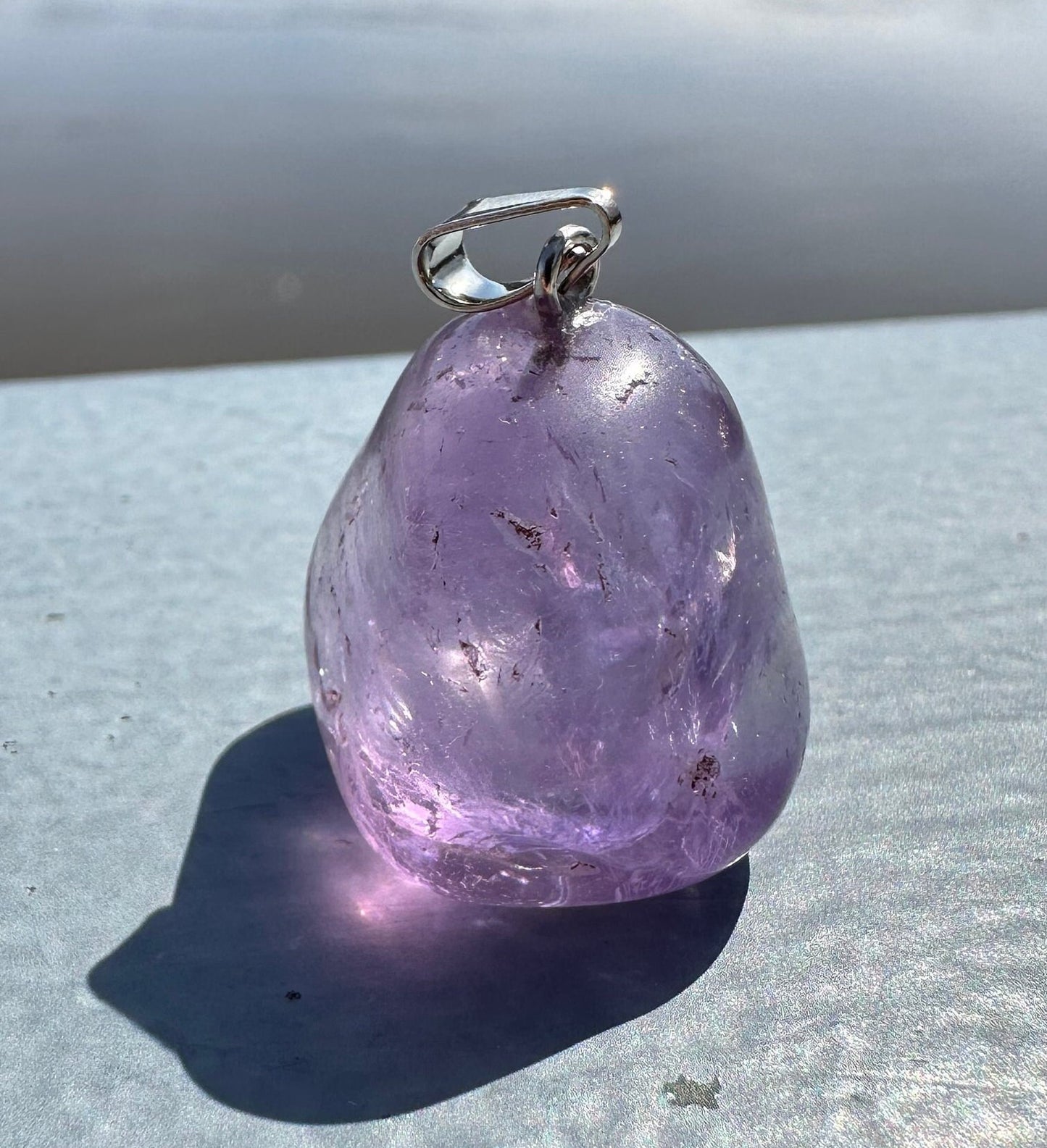 ONE (1) Amethyst Pendant | Natural Jewelry | Amethyst Tumble | Amethyst | Brazil