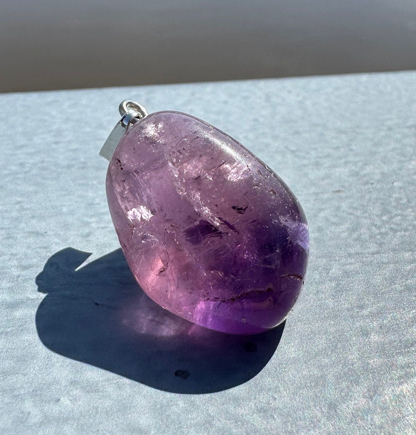 ONE (1) Amethyst Pendant | Natural Jewelry | Amethyst Tumble | Amethyst | Brazil