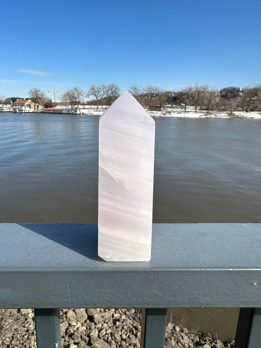 Pink Calcite Tower | Calcite Point | Handmade Obelisk | Healing Crystal | Metaphysical