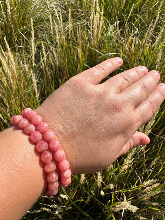 One (1) 8mm Rhodochrosite Bracelet| Heart Healing | Love | Compassion | Self Acceptance | Unconditional Love