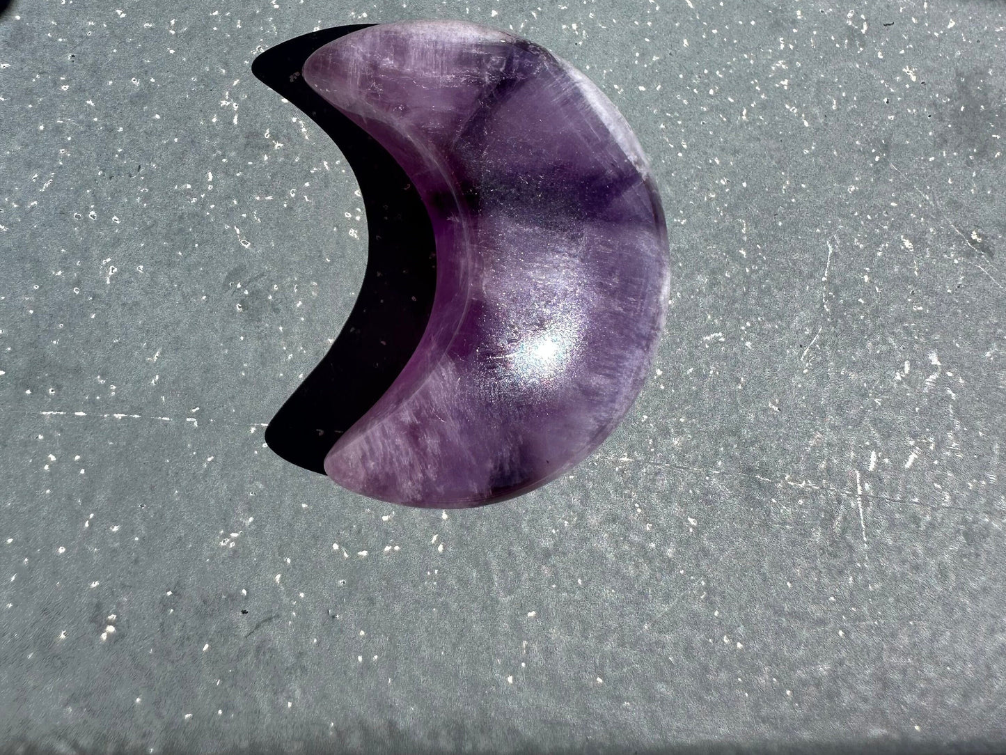 One (1) Trapiche Amethyst Half Moon | Cabochon Amethyst | Amethyst Crystal | Natural Trapiche | Star Amethyst