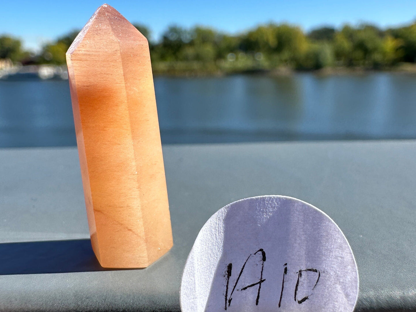 Mini Peach Amphibole Quartz Polished Point from Brazil | Pink Amphibole | Angel Wing Phantom Quartz | Angel Hair Quartz